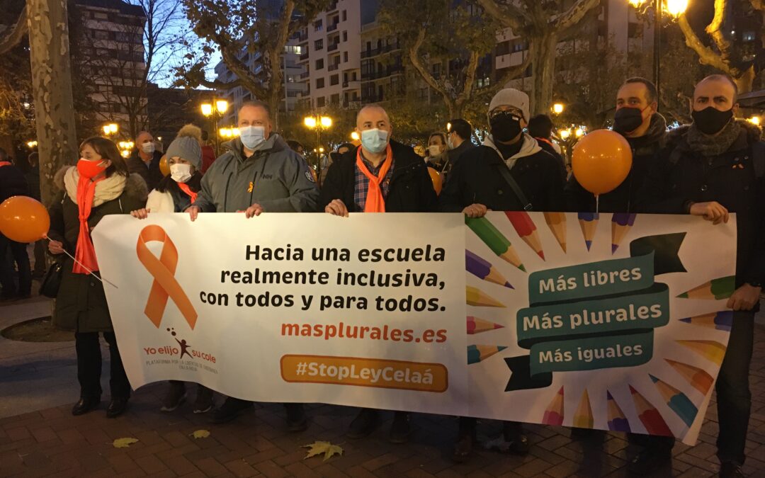 Más de 400 personas se concentran frente a la Delegación del Gobierno en La Rioja contra la Ley Celaá